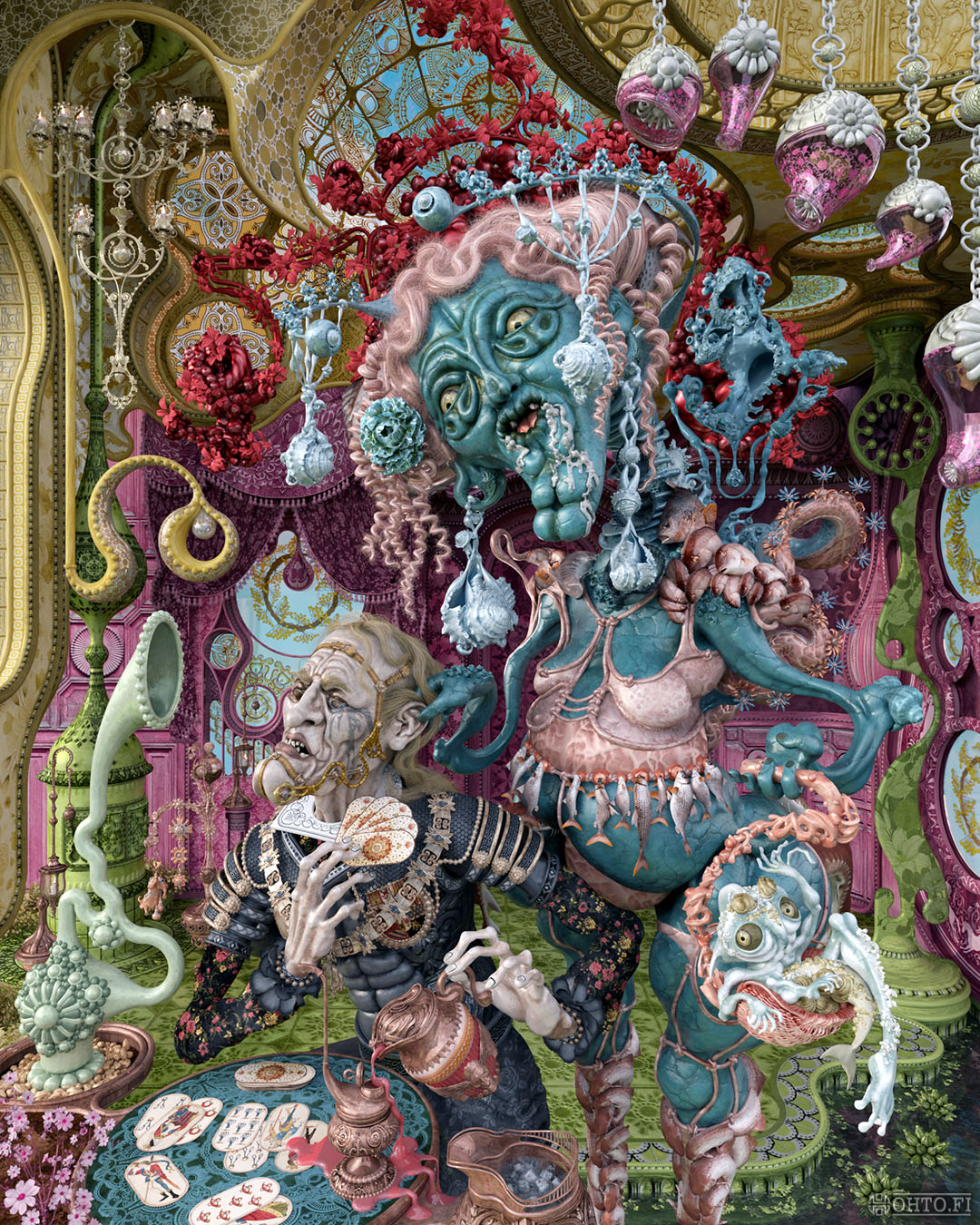 El Hechizado's Czech Chiliad, a portrait of Charles II of Spain and Marie Louise d'Orlans, made with 3ds Max and ZBrush.