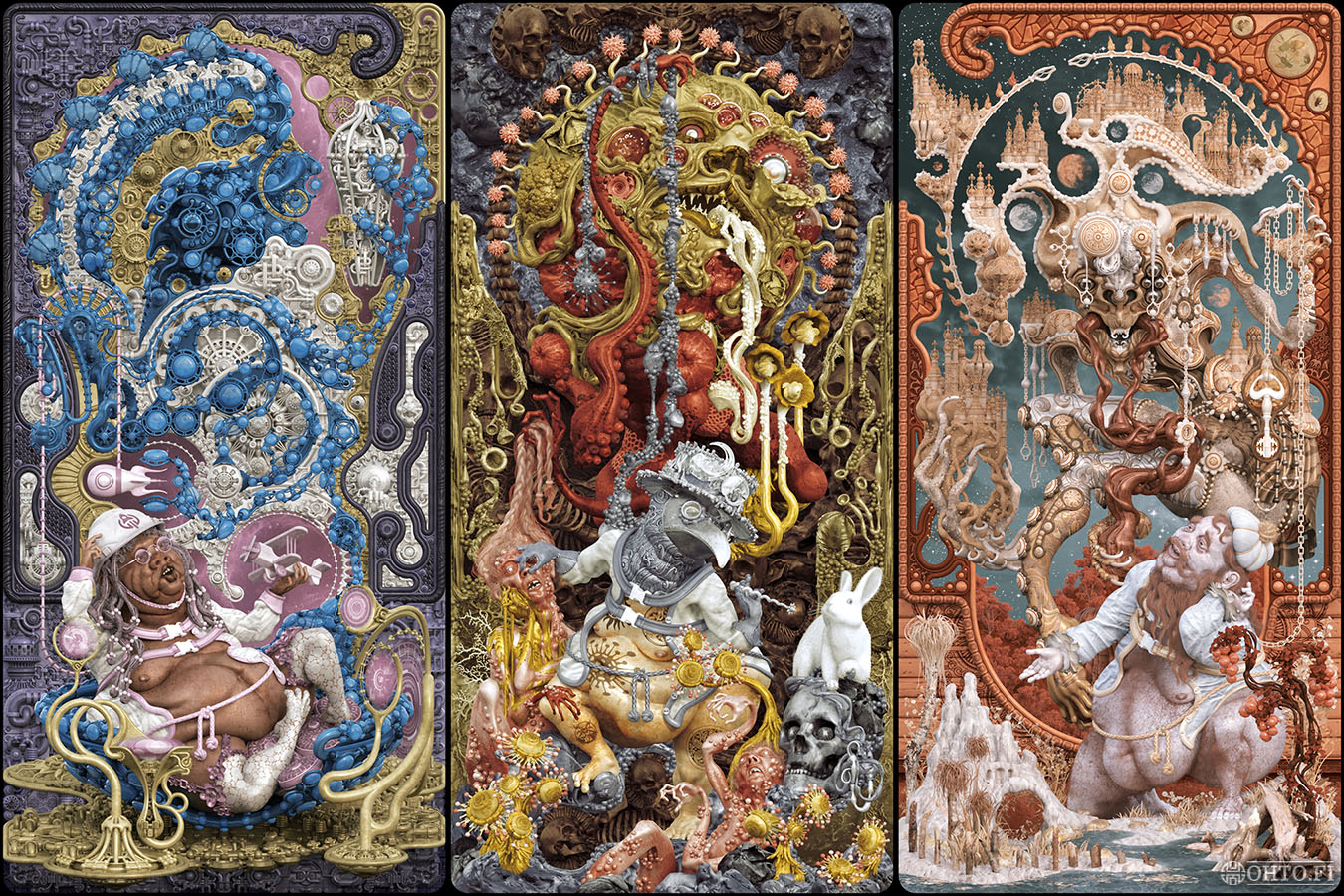 Your Human is so Talented, a 3D-illustration about AI entities and their human pets, made with 3ds Max and ZBrush.