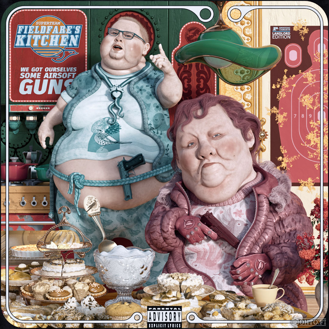 Fieldfare's Kitchen, an imaginary album cover art, made with 3ds Max and ZBrush.