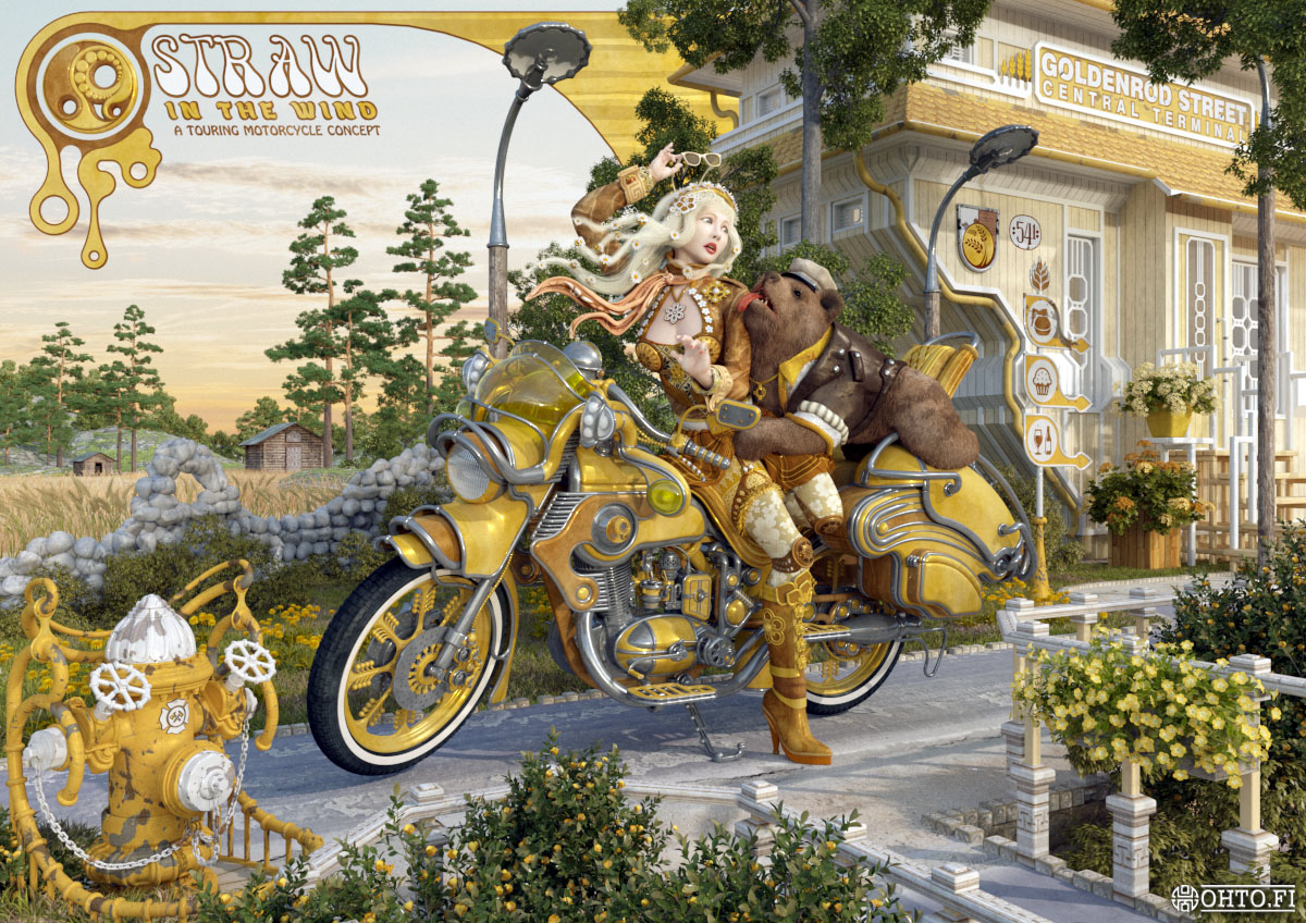 Straw in the Wind, a motorcycle concept made with 3ds Max and ZBrush.