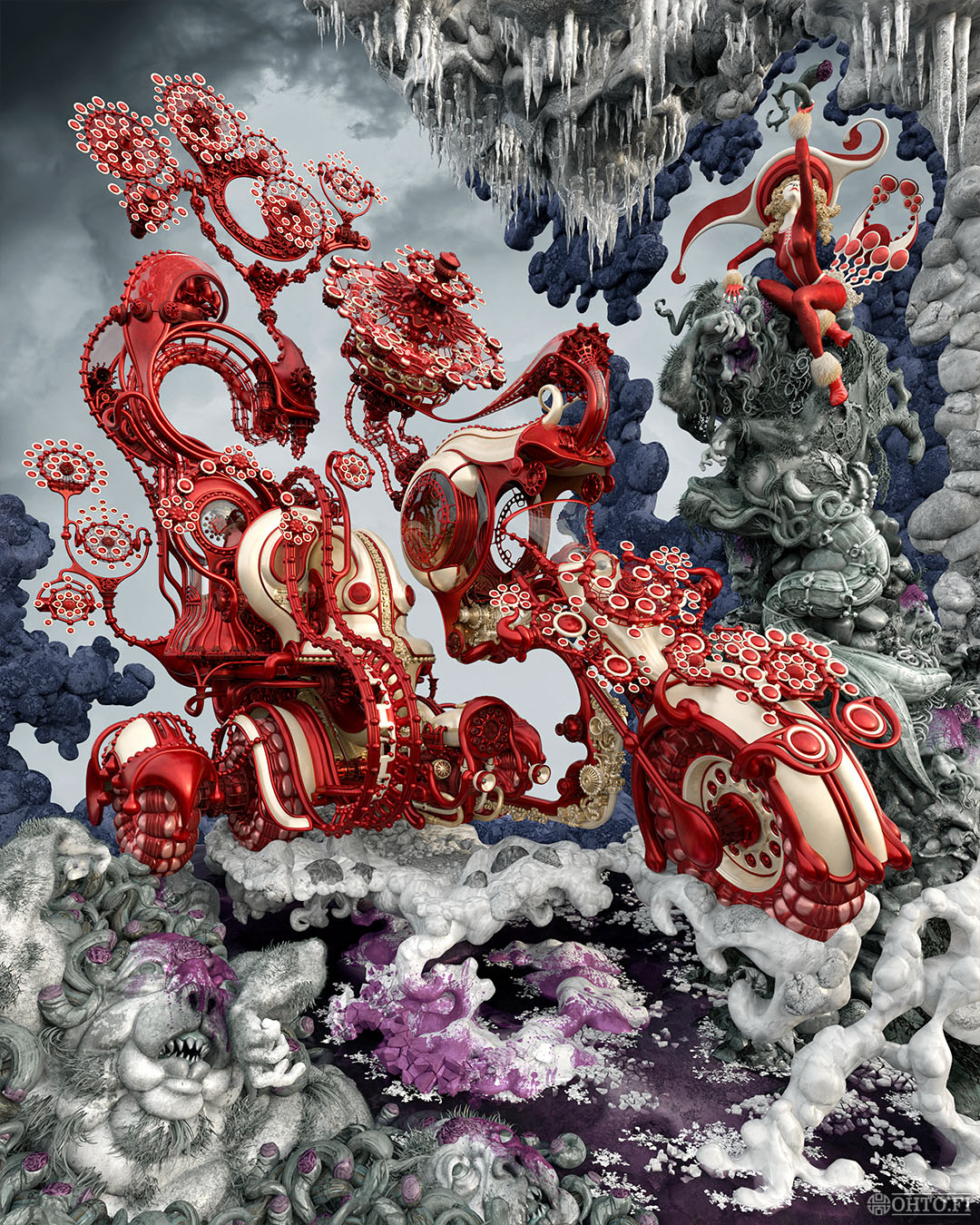 Dehorning of the Arctic Ocean, a 3D illustration about arctic expeditions, made with 3ds Max and ZBrush.